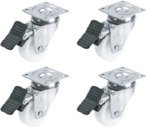 234- Çift Bilyalı 50X20 Polyamid Makaralı Frenli Teker 4 Ad.