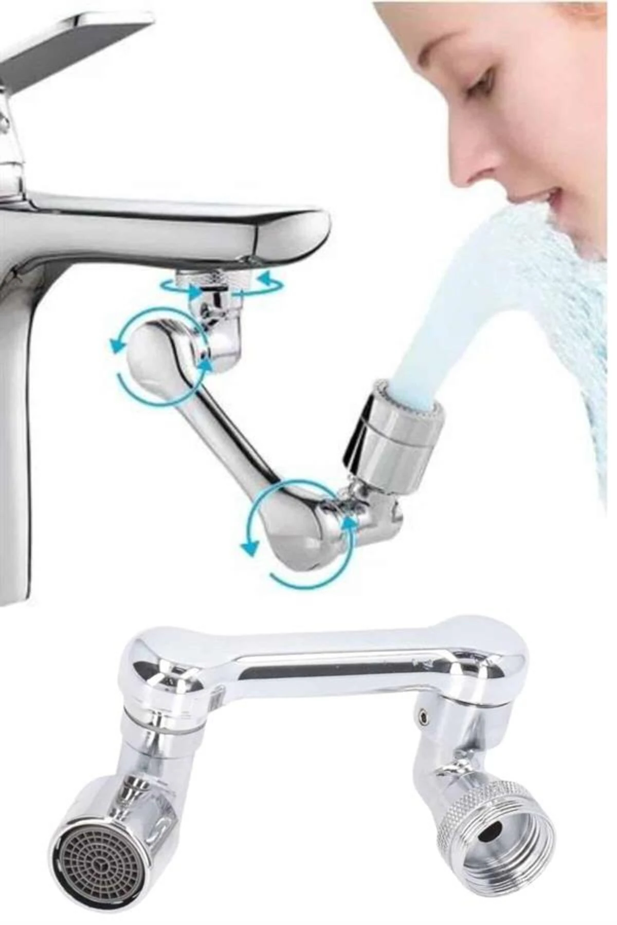 Dönebilen Musluk Başlığı Akrobat Mutfak Banyo Musluk Ucu Başlığı Oynar Baş - tygo3840-348