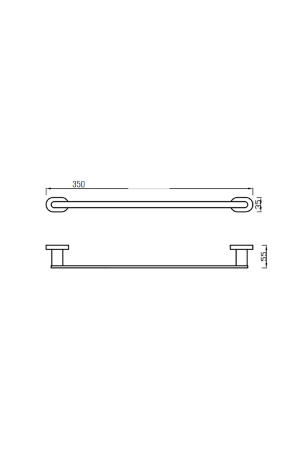 Livorno Havluluk Uzun 35 Cm Krom 3014-0005