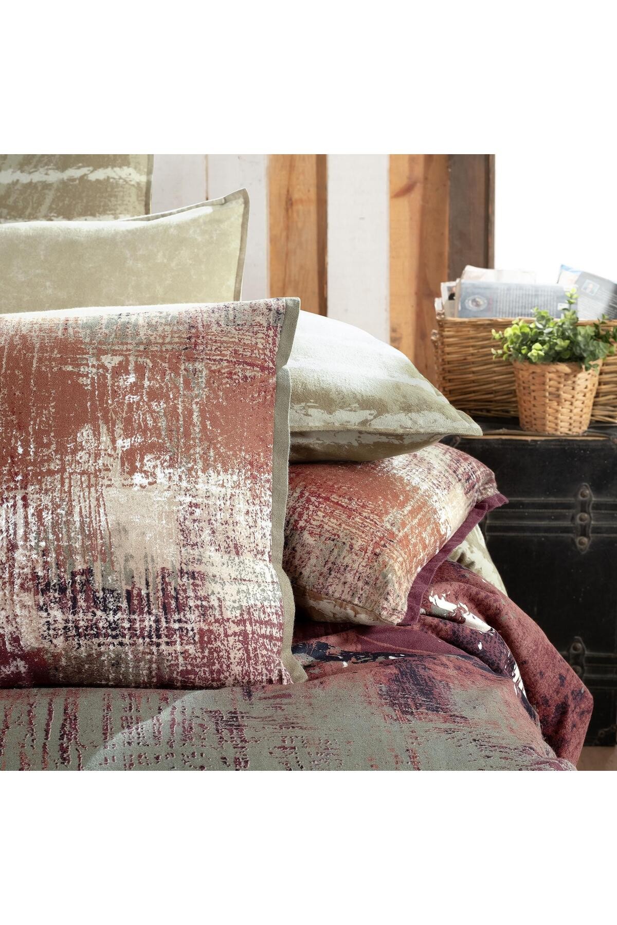 Mondrian King Size (battal Boy) %100 Pamuk Flanel (pazen) Nevresim Takımı Bej