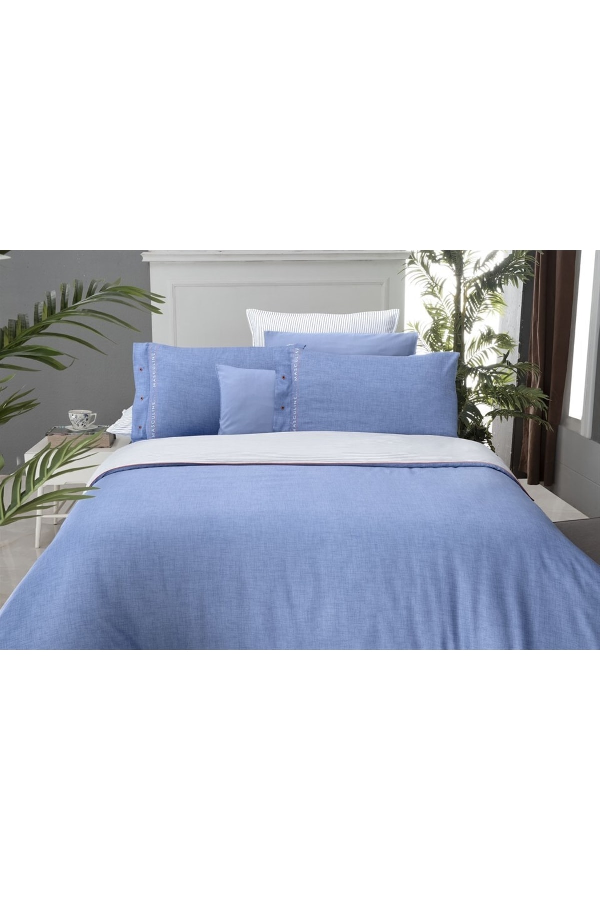 Morgan More Style Nevresim Takımı King Size V3-mavi