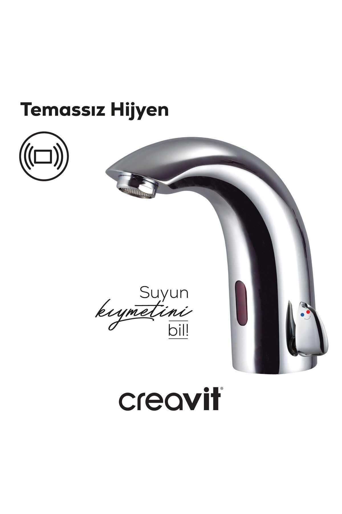Fotoselli Lavabo Armatürü Çift Su Girişli Ac/dc
