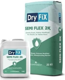 Semi Flex 2k Yarı Elastik Çimento Esaslı Sürme Su Yalıtımı 25 kg Set