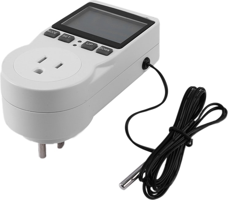 Zaman Anahtarlı Çok Fonksiyonlu Termostat Dijital Sıcaklık Kontrol Cihazı, Sensör Probu Isıtma ve Soğutma Us Plug