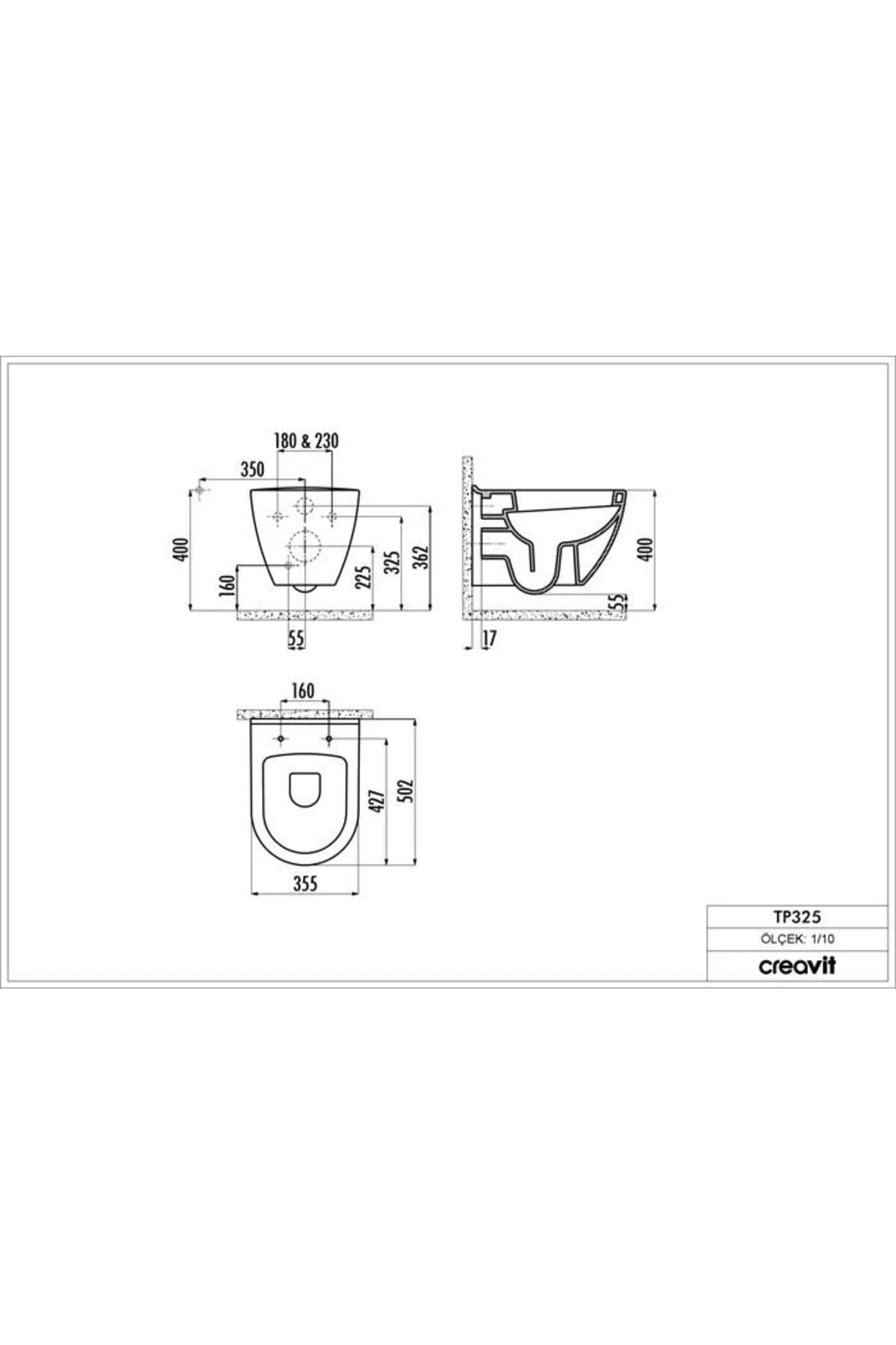 TP325 Asma Klozet KAPAK HARİÇ