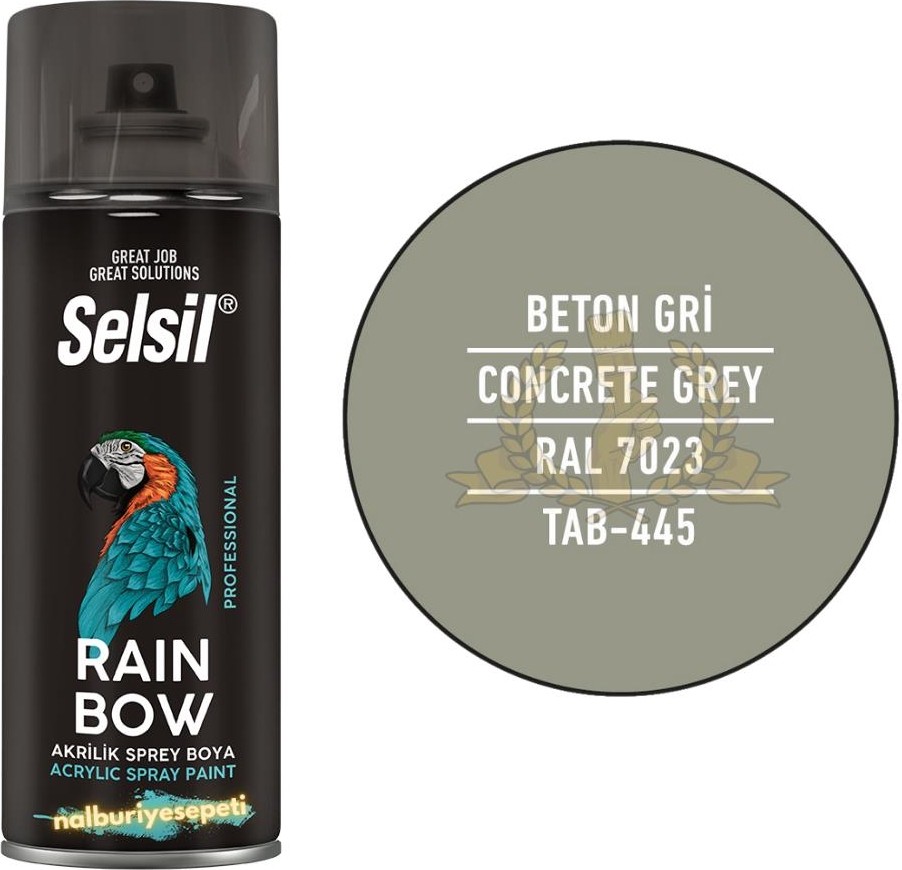 Rainbow Akrilik Sprey Boya Beton Gri 400 Ml. - Ral7023