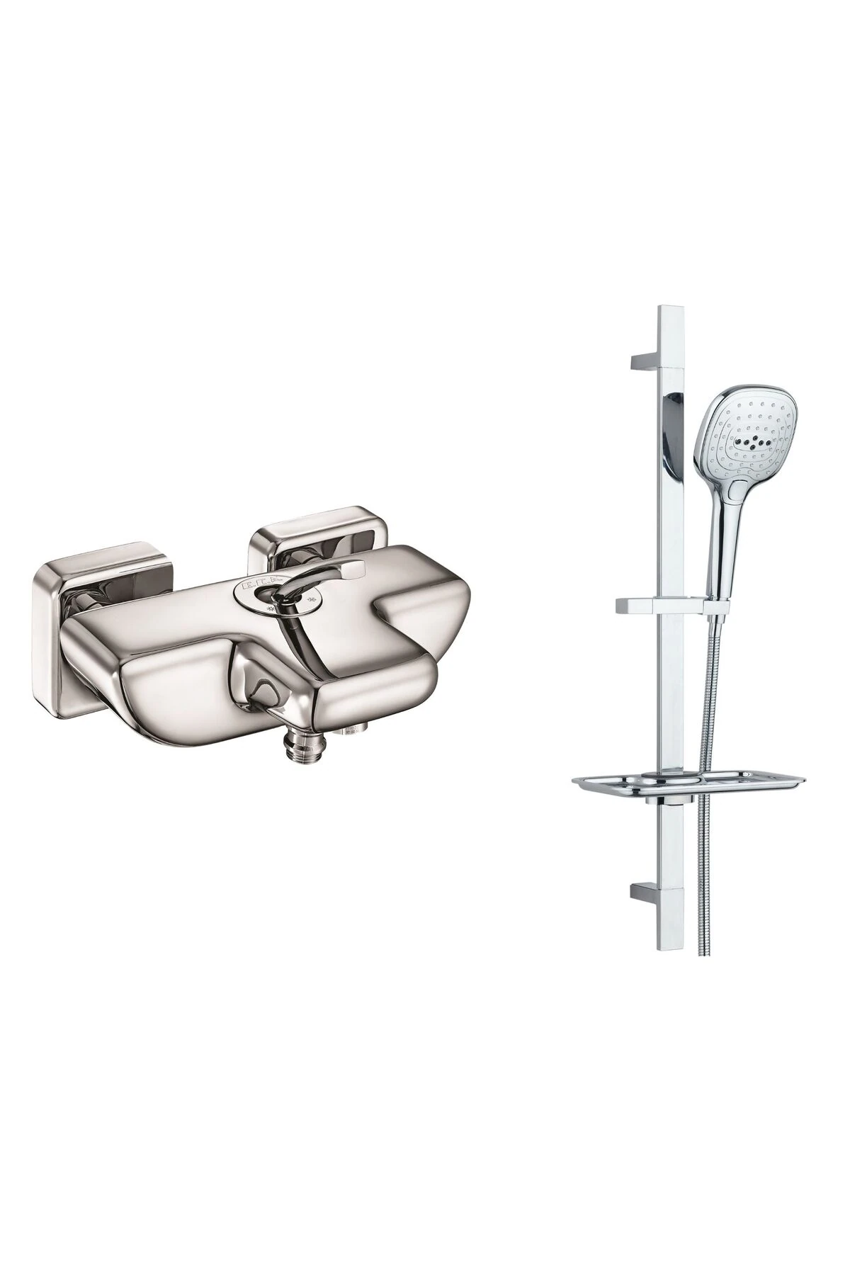 Novita Banyo Bataryası T-may Ayvacık Kare Borulu Hareketli Sürgülü Duş Seti Üst Takımı