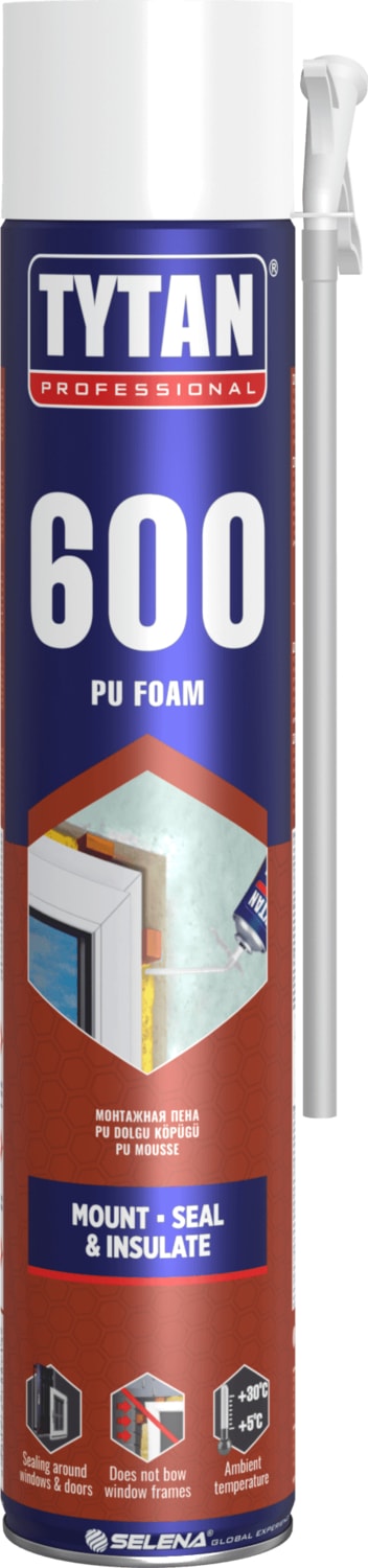 Tytan Polyfix 600 Gr Poliüretan Montaj Dolgu Köpüğü Professional Ses ve Isı Yalıtımı Pipetli