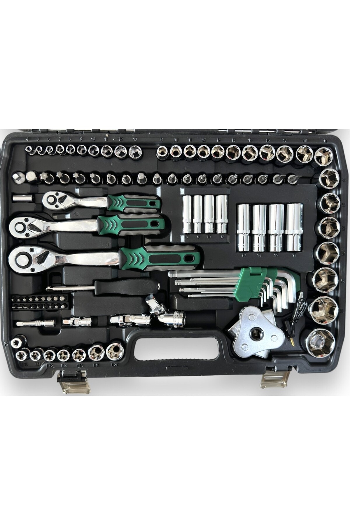 Tam Profesiyonel Germany 72 Diş Eğik Cırcır 121 Parça Lokma Takımı Oto Tamirci Tam Set 1/2-3/8-1/4