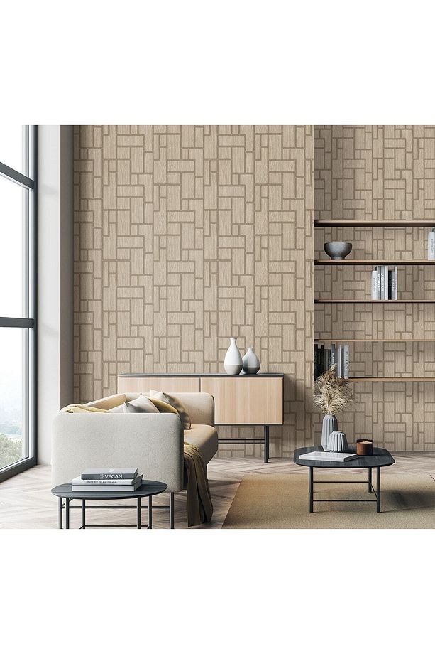 Roka 23108-2 Geometrik Modern Desenli Düz Sade Duvar Kağıdı