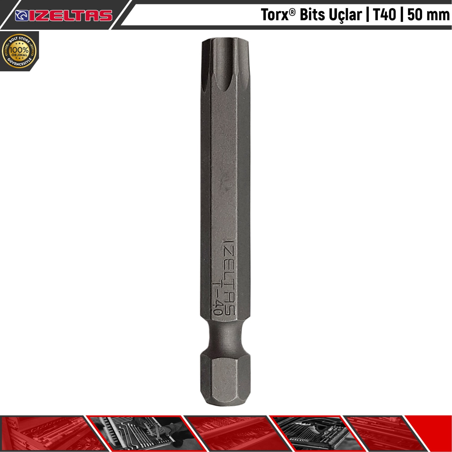İZELTAŞ Torx® Bits Uç | T40 | 50 mm
