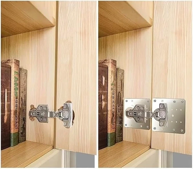 Çelik Menteşe Onarım Plakası, 9x9 cm Paslanmaz Çelik Mobilya Dolap Menteşe Plakası Kare