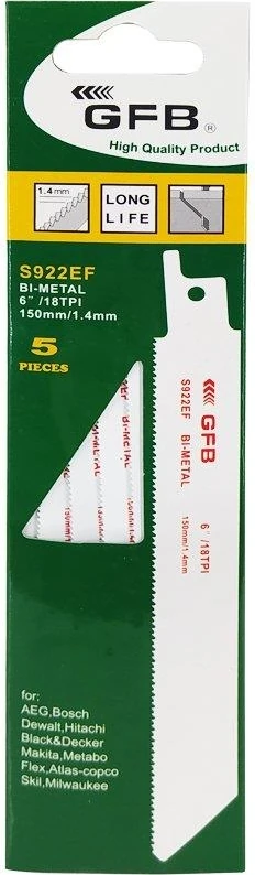 Tilki Kuyruğu Testere Yedeği Metal Kesme S-922EF 150MM