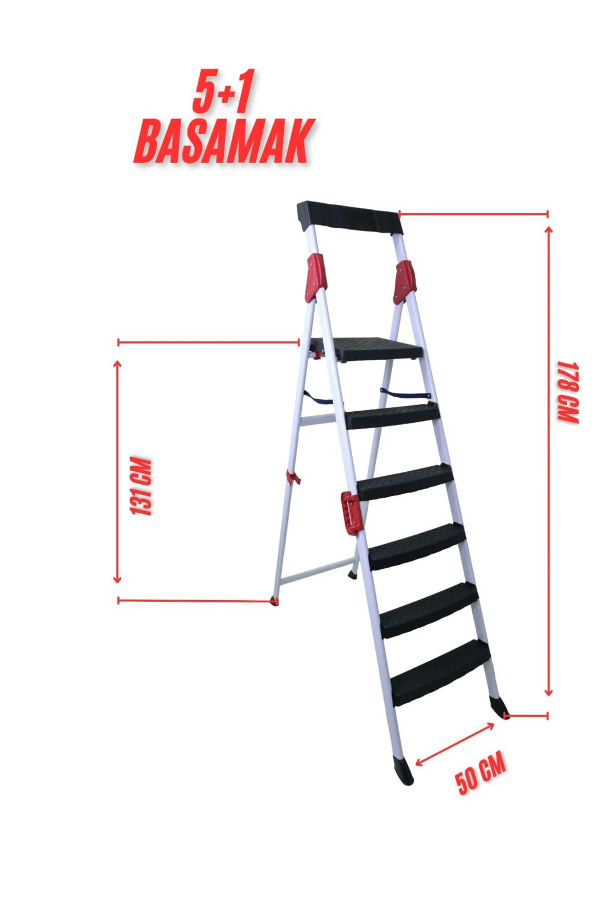 Plastik Basamaklı 5+1 Katlanır Alüminyum Merdiven – Hafif, Güvenli ve Dayanıklı!