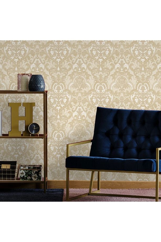 Ephes 1002-5 Damask büyük, Simli Duvar Kağıdı 10m²