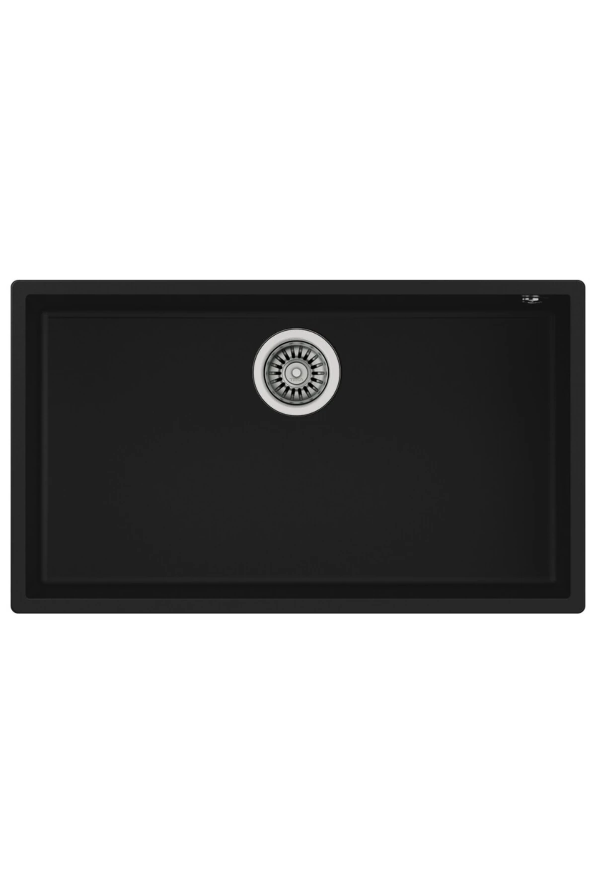 Square 72.40 Tg Siyah - Tek Hazneli Tezgahaltı Tegranite Eviye