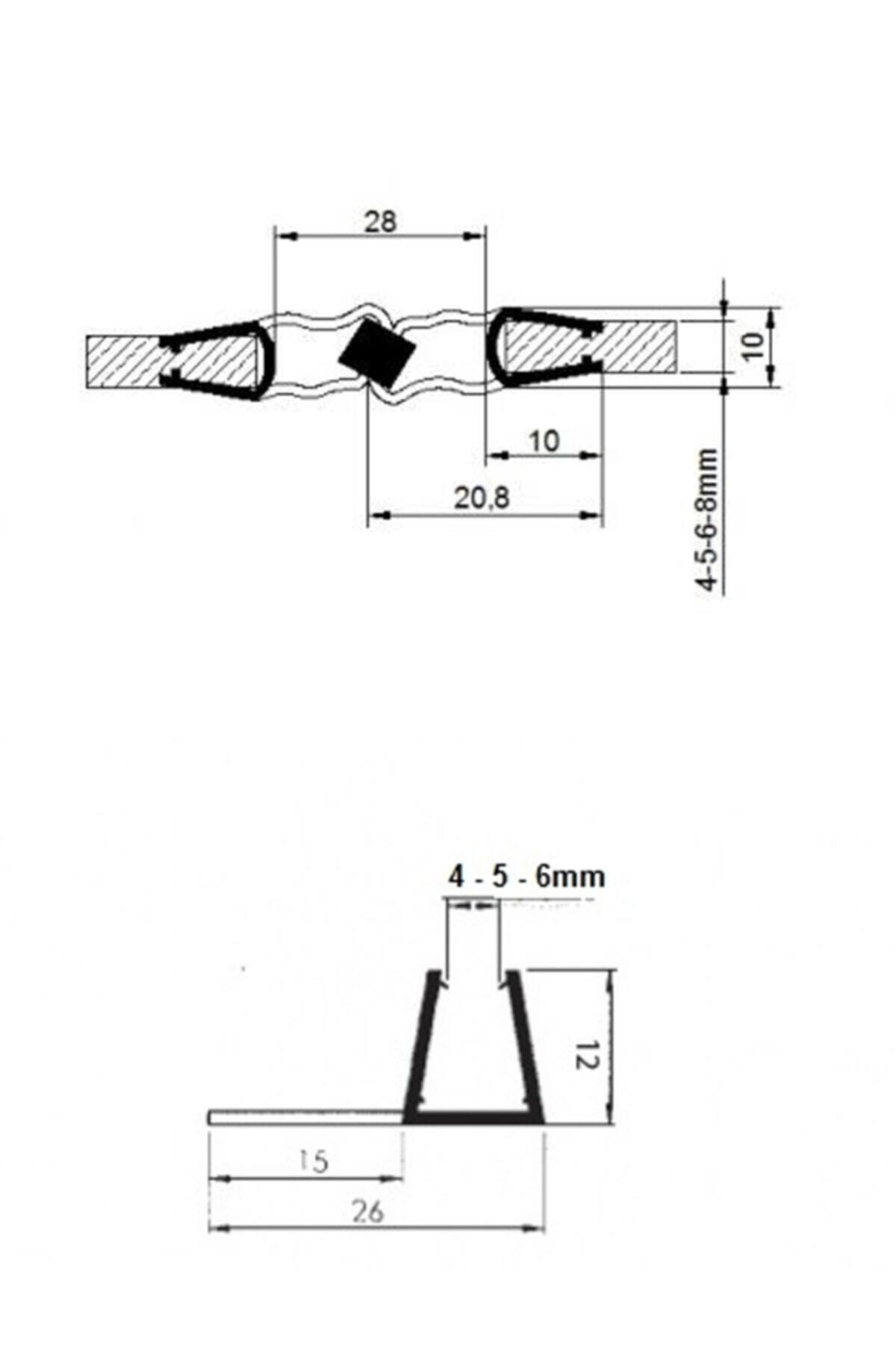 Fitili Temper Cam 4mm, 5mm Ve 6mm Uyumlu Duşakabin Mıknatıslı Suluk