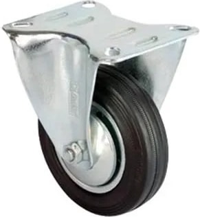 Buğz Servis Tekeri - Tablalı Siyah Sabit - Çap 100 mm