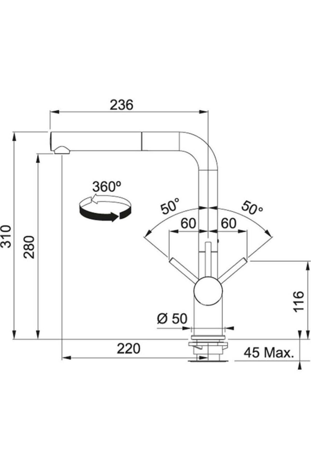 Net 611 Sağ Damlalıklı Çelik Evye ve Active Plus Doccia Krom Batarya