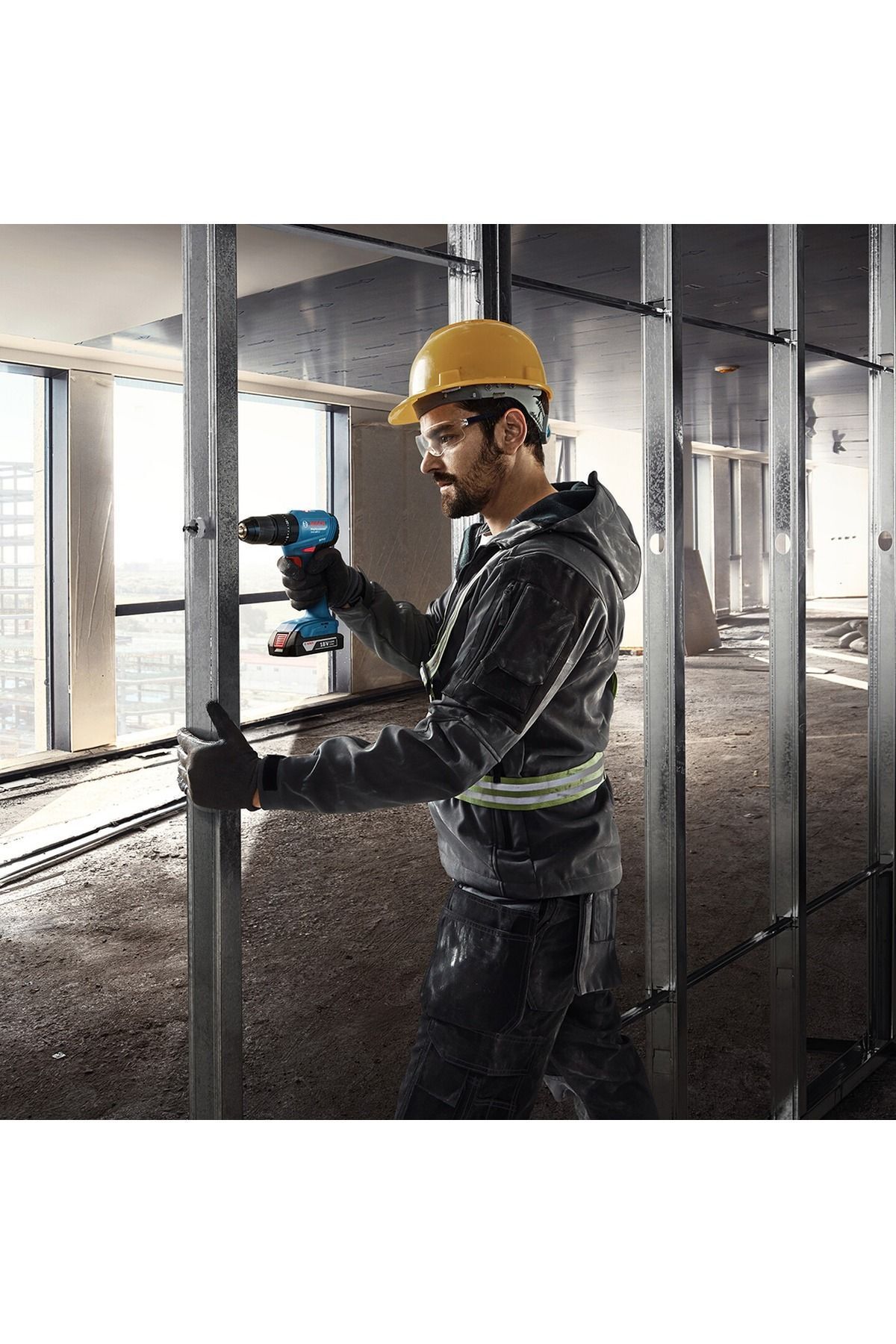 BOSCH Gsr 185 Li Tek Akülü Kömürsüz Matkap Vidalama Profesyonel Darbeli Şarjlı Matkap