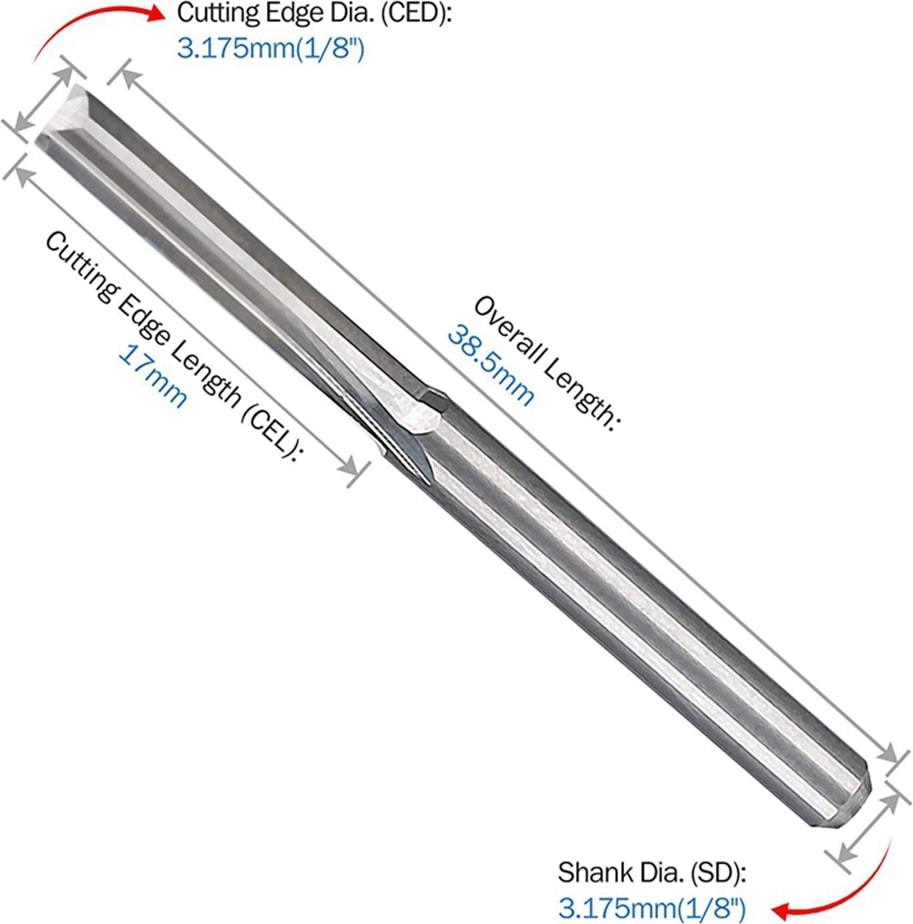 BOSCH 10 Adet 2 Flüt Cnc Freze Uçları 3.175MM Düz Yuvası Tungsten Çelik Freze Kesici Ahşap Plastik (Yurt Dışından)