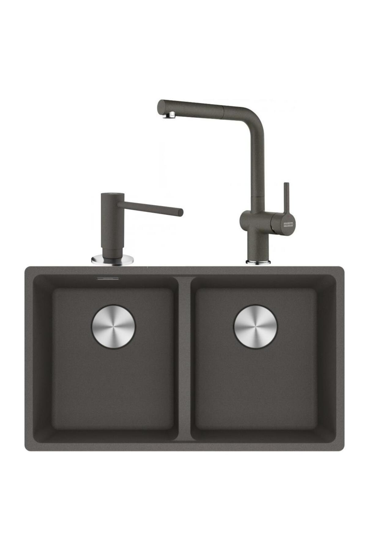 Maris Mrg 120-35-35 SLATE GREY Granit Eviye + Active Plus Doccia 2.0 Armatür + Comfort Sıvı S