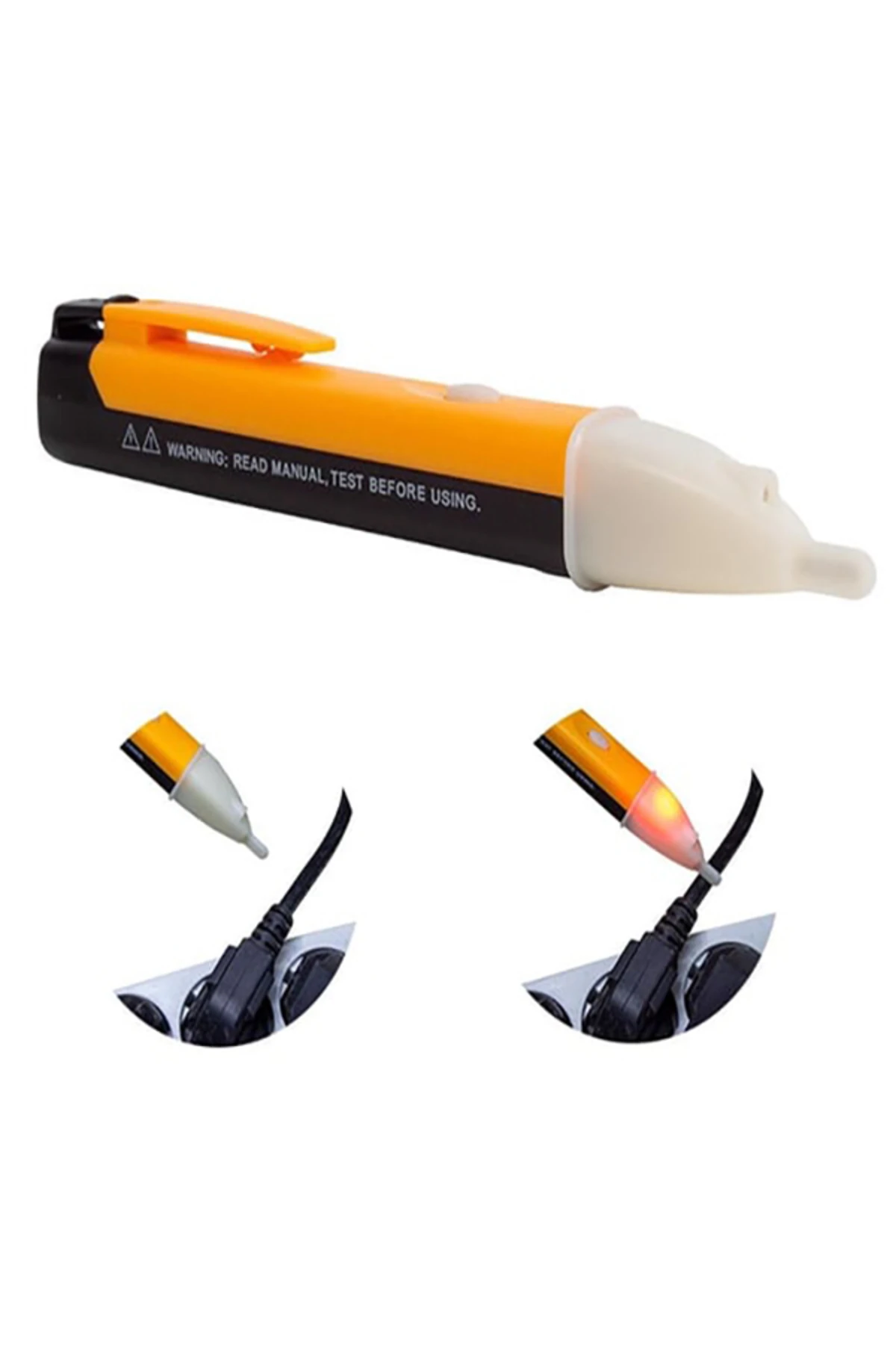 Dedektörlü Temassız Işıklı Kablo Voltaj Test Elektrik Kaçak Dijital Kontrol Kalemi Cihazı Belirtilme