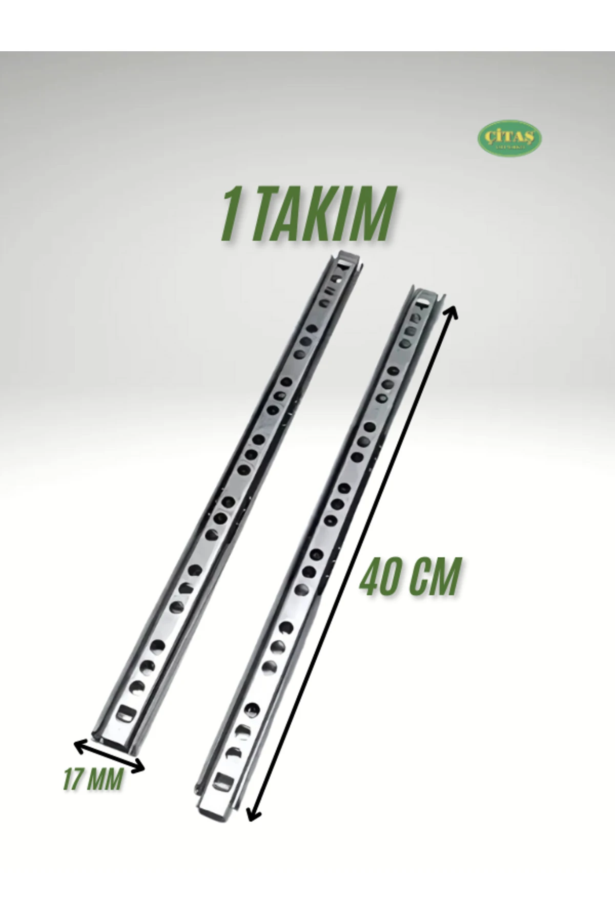 40 CM BİLYELİ KLAVYE ÇEKMECE RAYI (1.7 CM GENİŞLİK)