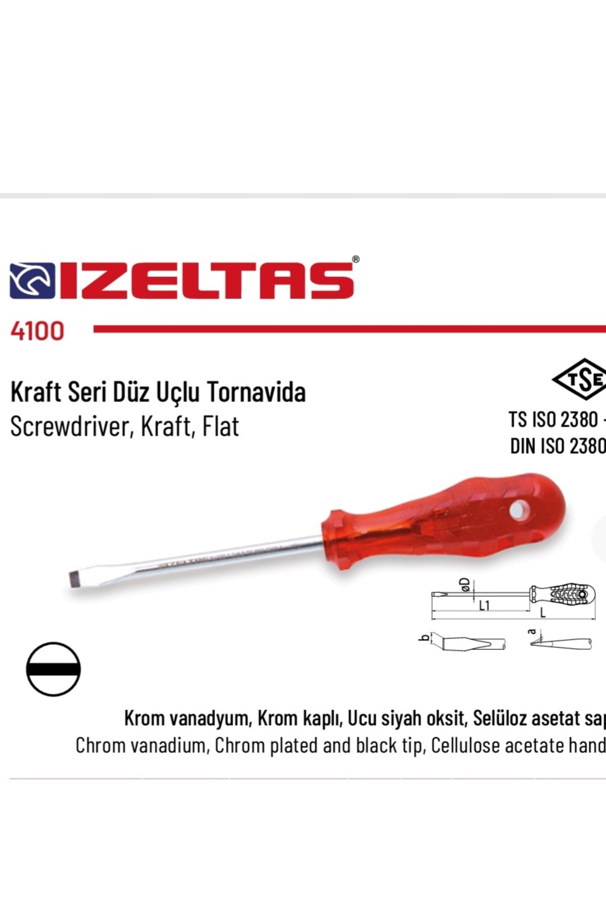 Düz Tornavida (Kraft Seri) 7*175