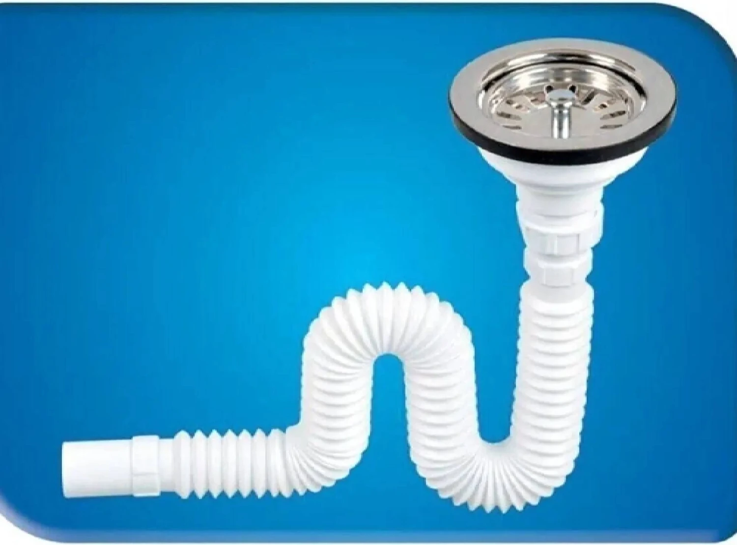 Körüklü Çöpmak Evye Lavabo Gider Sifonu Geniş Kafalı