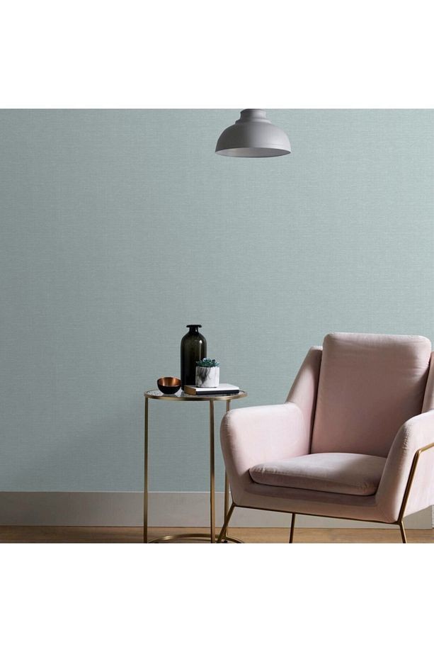 3716 Serıe | Rough Lınen Fabrıc Texture Duvar Kağıdı (3716-5 : Mavi, Açık)