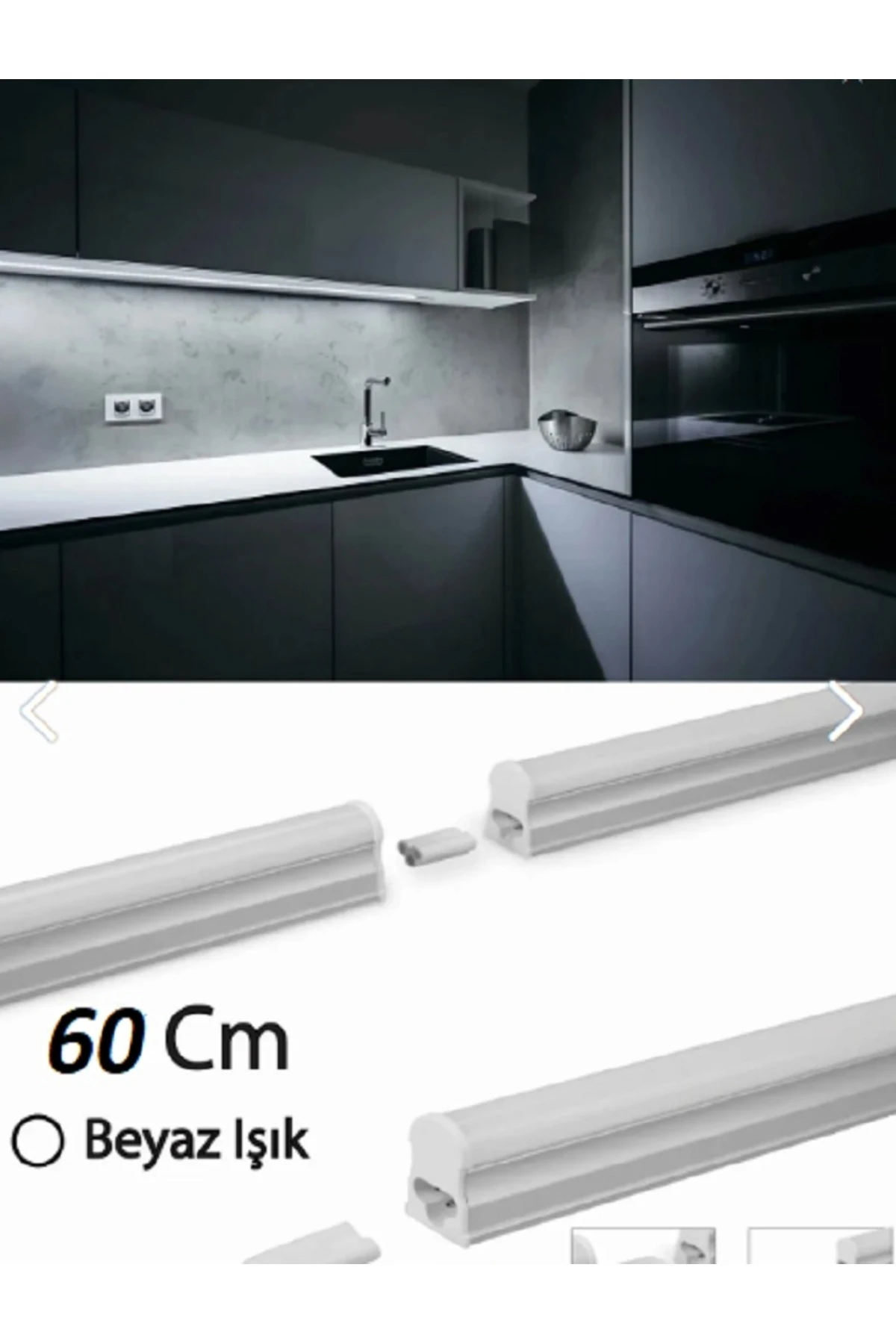 Marka Mutfak Tezgah Aydınlatması-raf Aydınlatması 60cm Led Anahtarlı Set- Beyaz