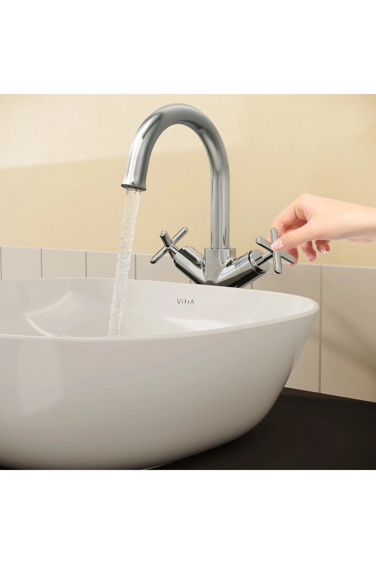 Origin Classic A42886 Çanak Lavabo Bataryası, Çift Kumandalı, Krom