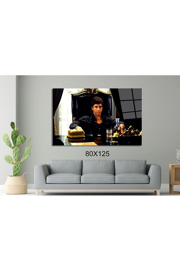 Scarface Tony Montana Alpaçino Sinema Ve Ünlüler Cam Tablo #PCT0927