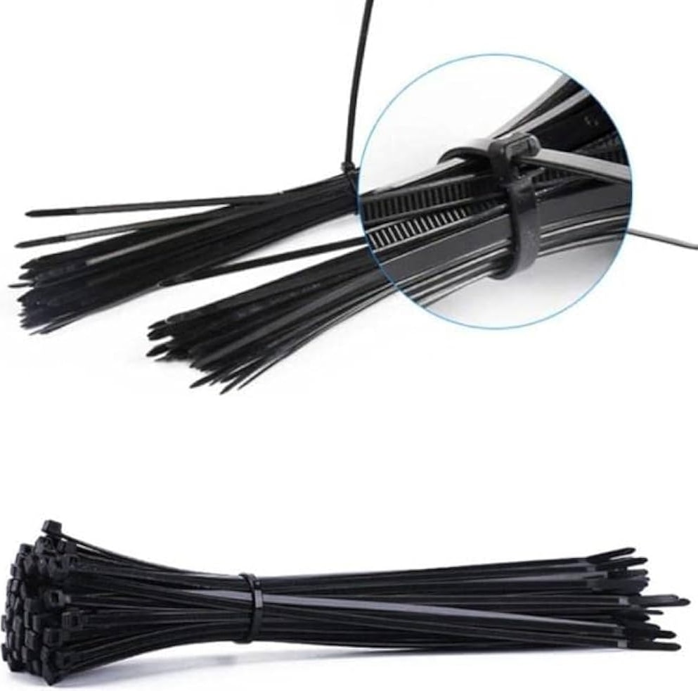 100'lü 3,6X300 mm Siyah 30 Cm Kablo Bağı Cırt Kelepçe