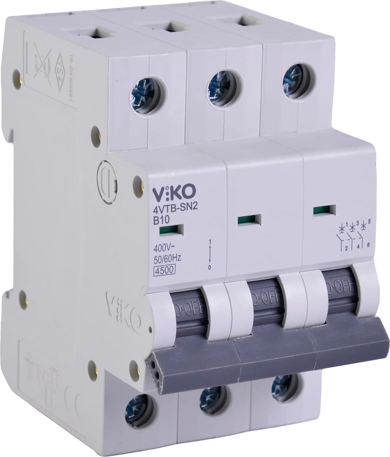 4VTB-3B10 Otomatik Sigorta 4,5ka B Tipi 3 Kutup 10A