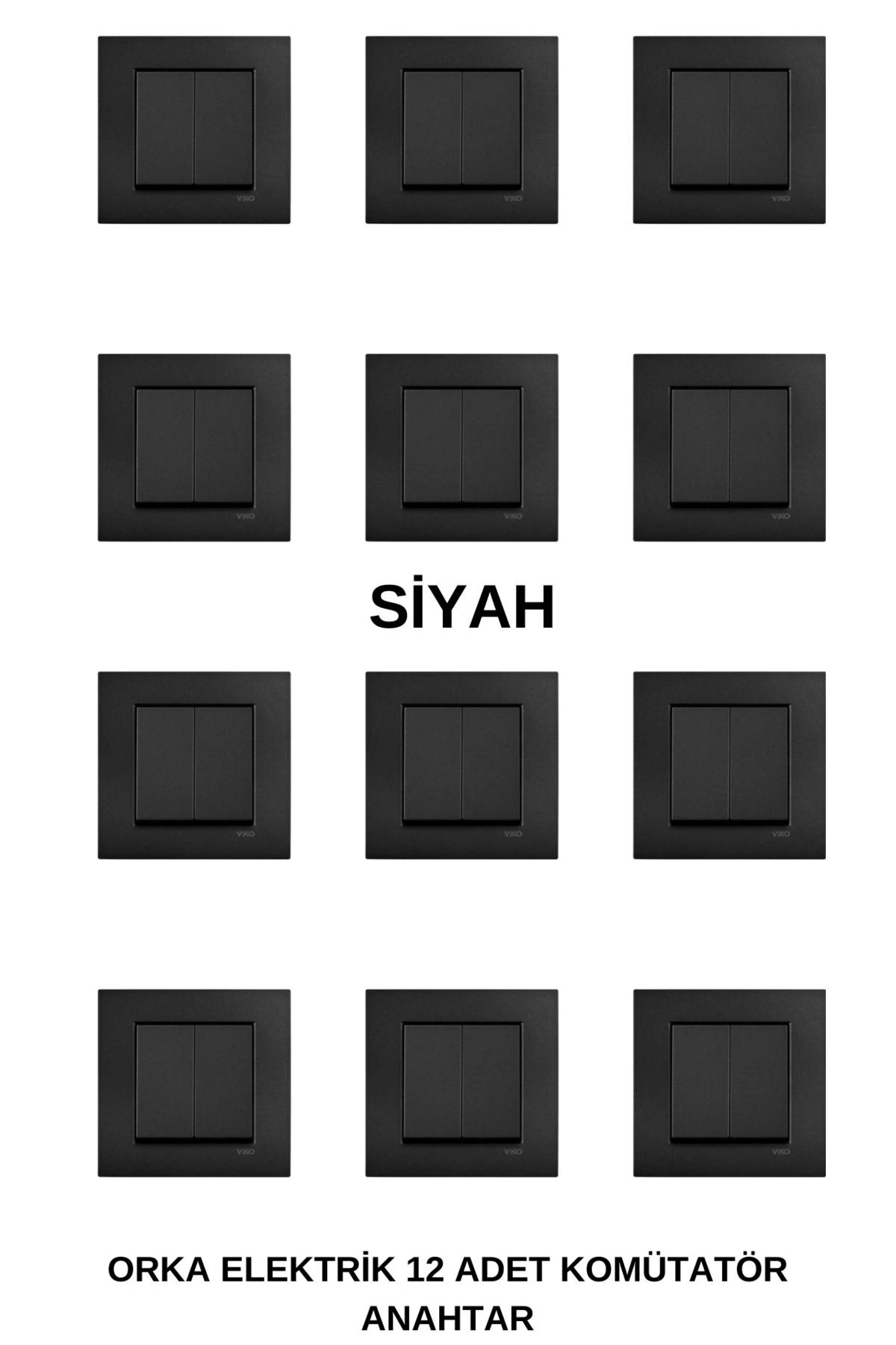 Viko Novella Siyah Komütatör 12 Adet Çerçeve Dahil