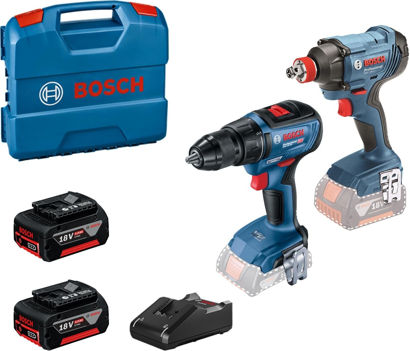 Gsb 18V-28 + Gdx 180 2X5.0AH Çift Akülü Set