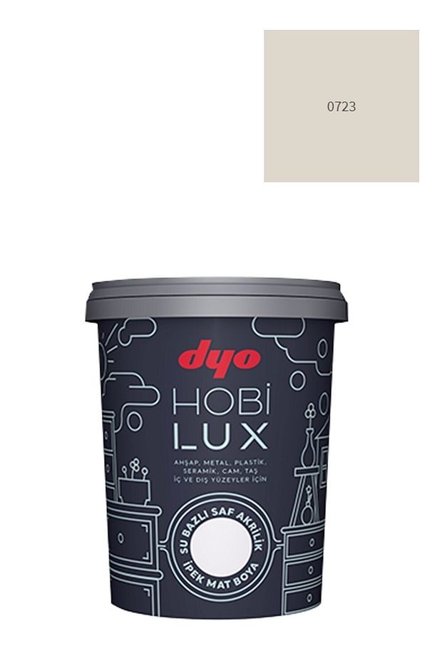 Hobilux Su Bazlı Saf Akrilik Ipek Mat Boya 0,9 Lt Hobi Boya 0723 Taş Sandık