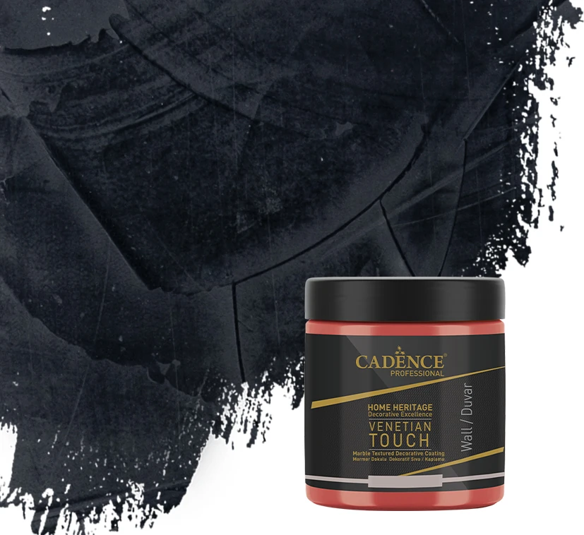 Venetıan Touch Mermer Dokulu Dekoratif Sıva / Kaplama Vt-19 Antrasit Siyah 250 ml