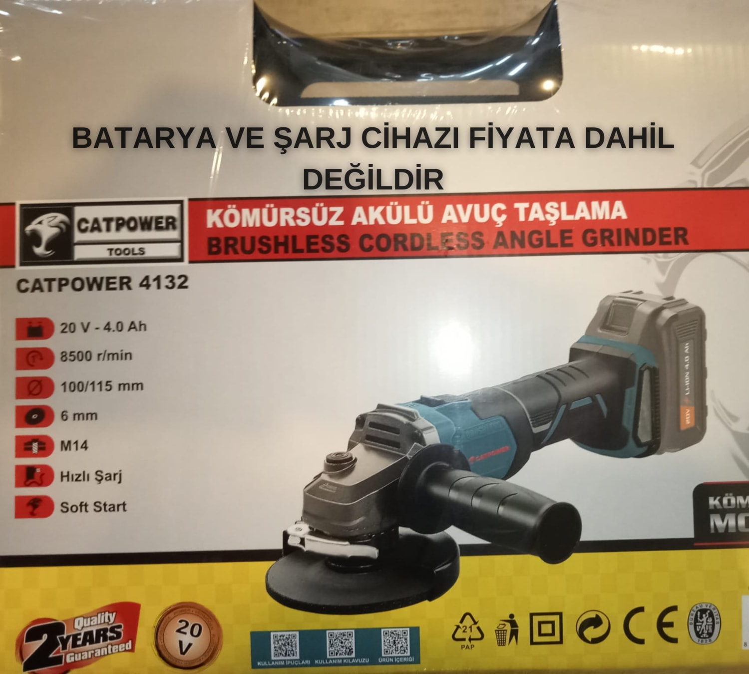 CAT POWER 4132 Akülü Avuç Taşlama Li-On Kömürsüz