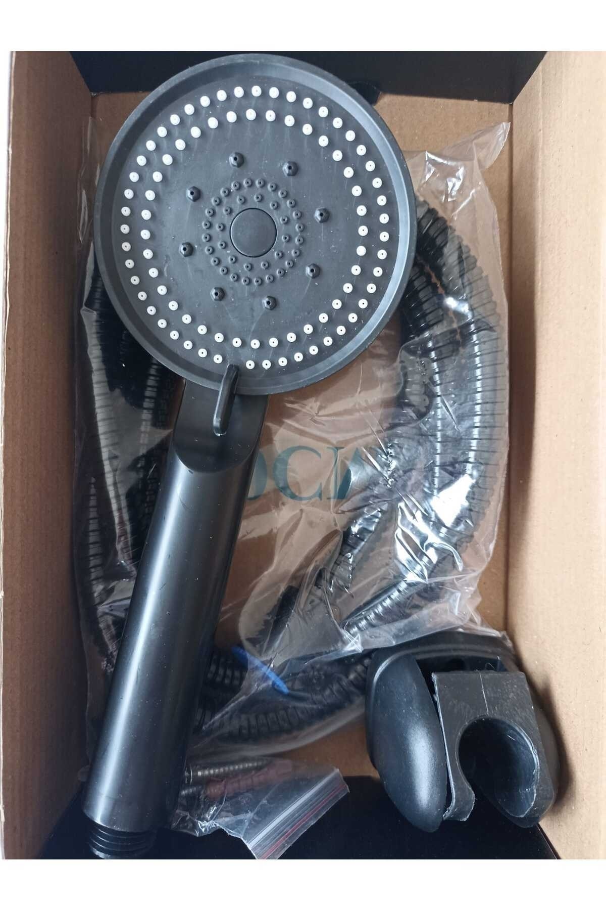 Askılı Fonksiyonlu Duş Takımı Siyah Askılı Duş Takımı