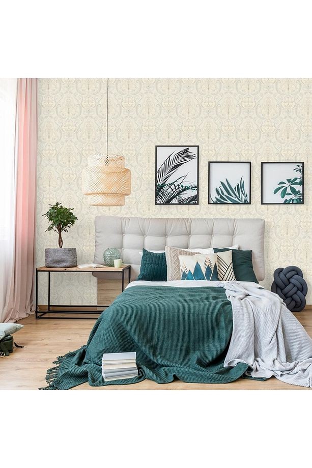 Tropicano Renkli Damask Desen Duvar Kağıdı 9901-2: Krem | Ce, Iso 9001, Iso 10002, Iso 14001