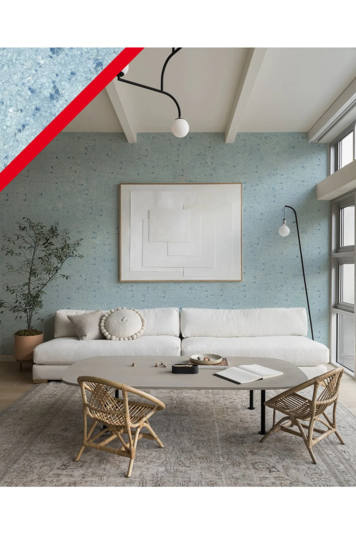 Enerjik Isı Ve Ses Yalıtımlı Ipek Sıva Elegans Serisi - Elg 013 Mavi