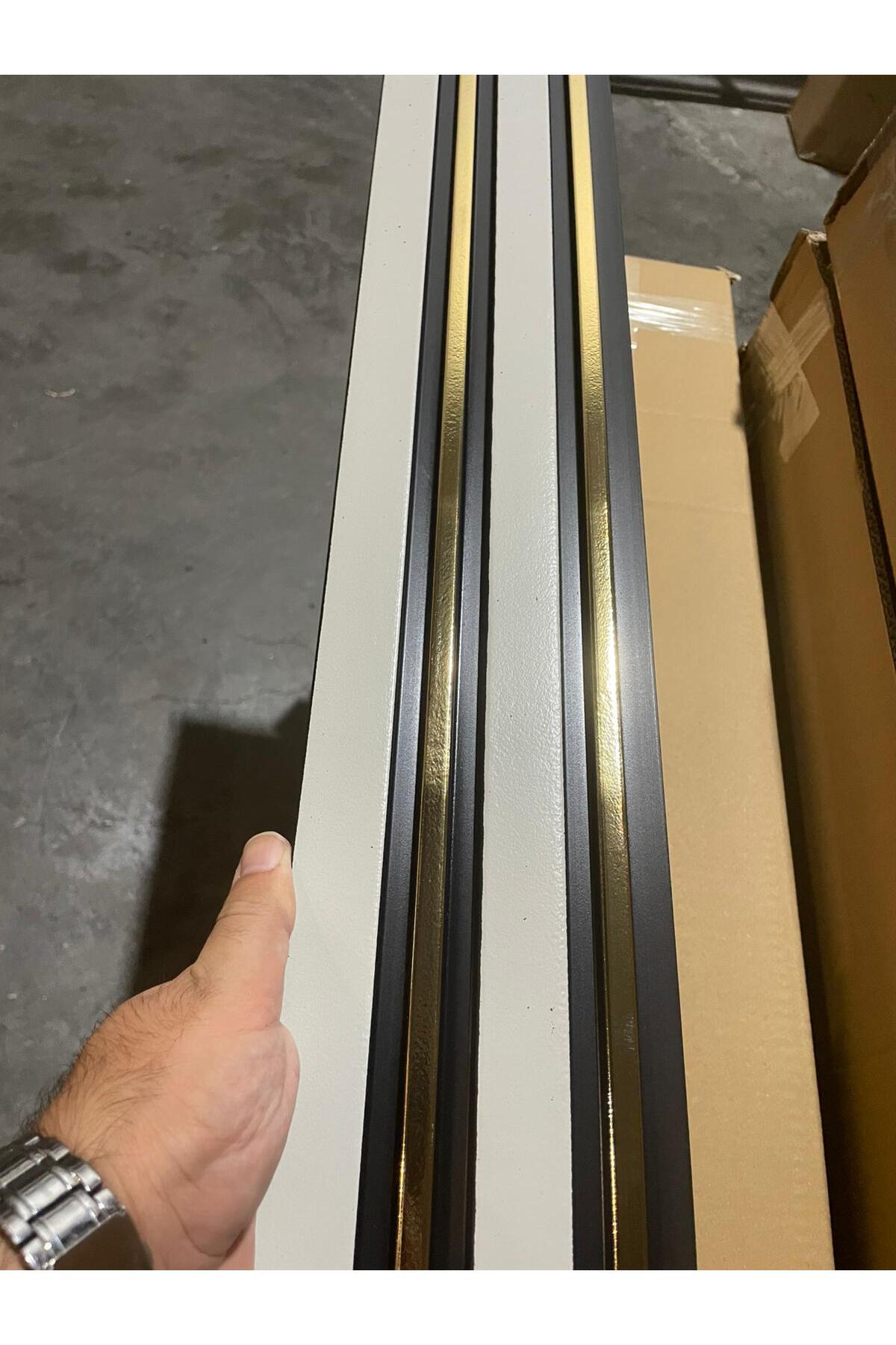 Lambiri ( 5 Adet 12x280 Cm) Krem Gold Model Ev, Ofis Pvc Duvar Paneli