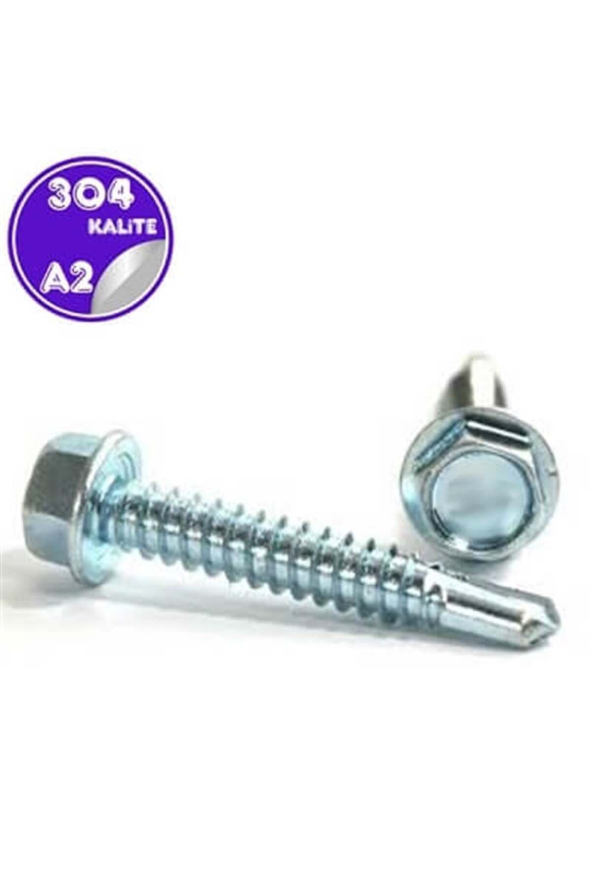 OZKUVVET Trapez Çatı Vidası Pulsuz 4.8x19 mm 50 ADET Matkap Uçlu Saç Akıllı Vida Çatı Panel Metal Ağaç Vidası