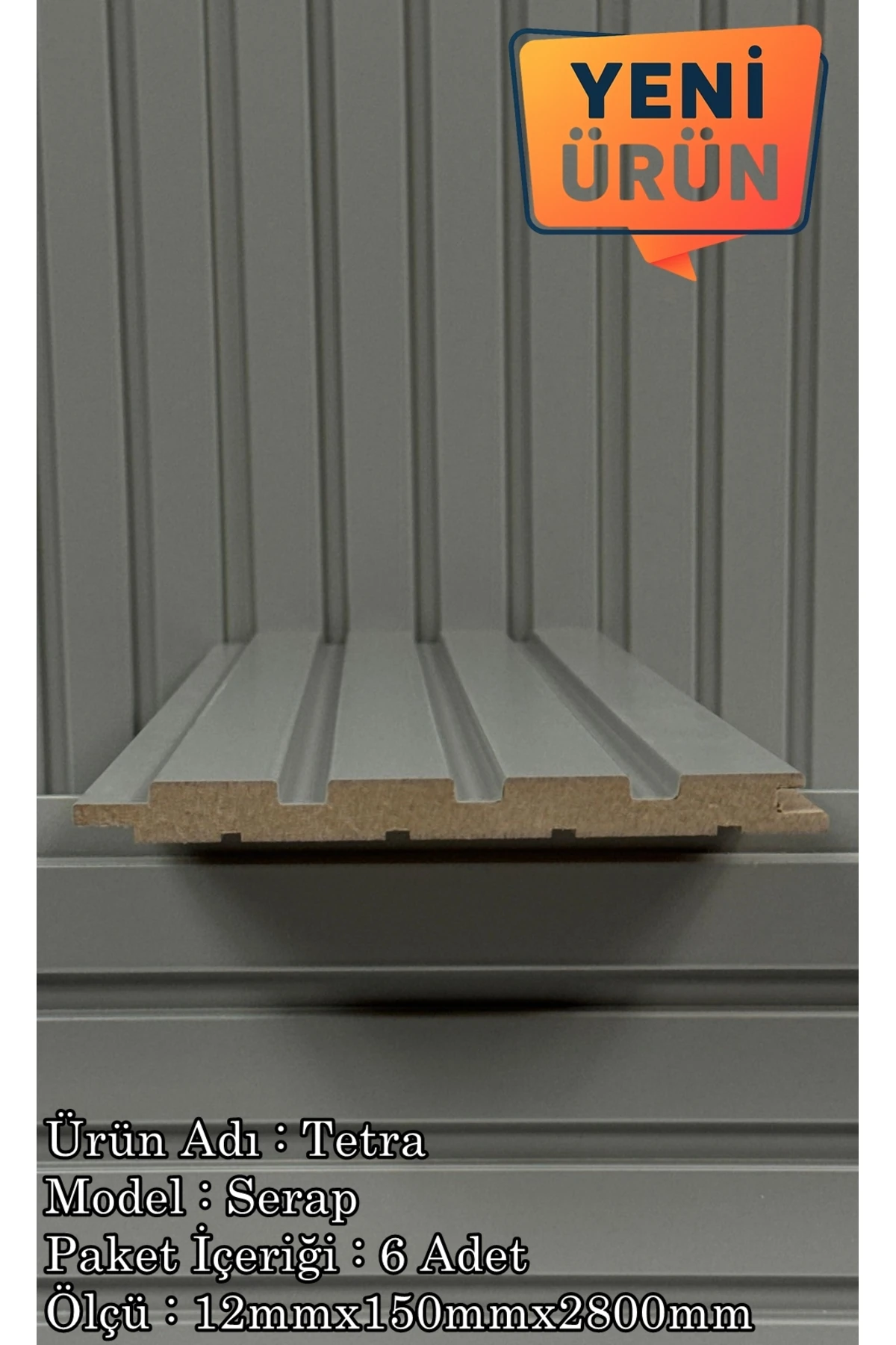 Mdf Duvar Paneli ve Duvar Lambrisi ve Vestiyer Tv Ünistesi Paneli 15X280 SERAP 6'LI