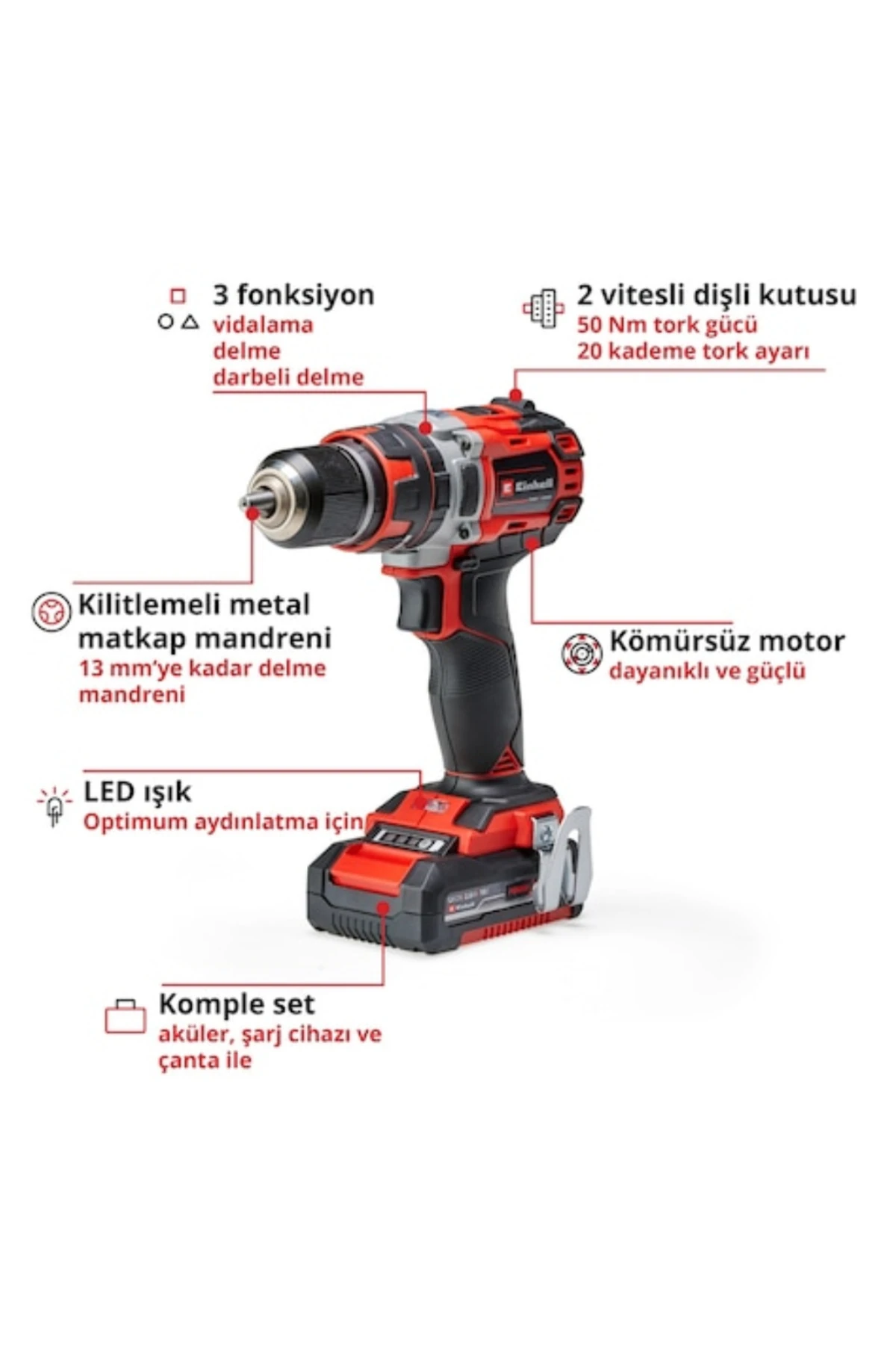 (2X2,0AH) Çift Akülü Darbeli Vidalama 39 Parça Bıts Vidalama Ucu Hediye