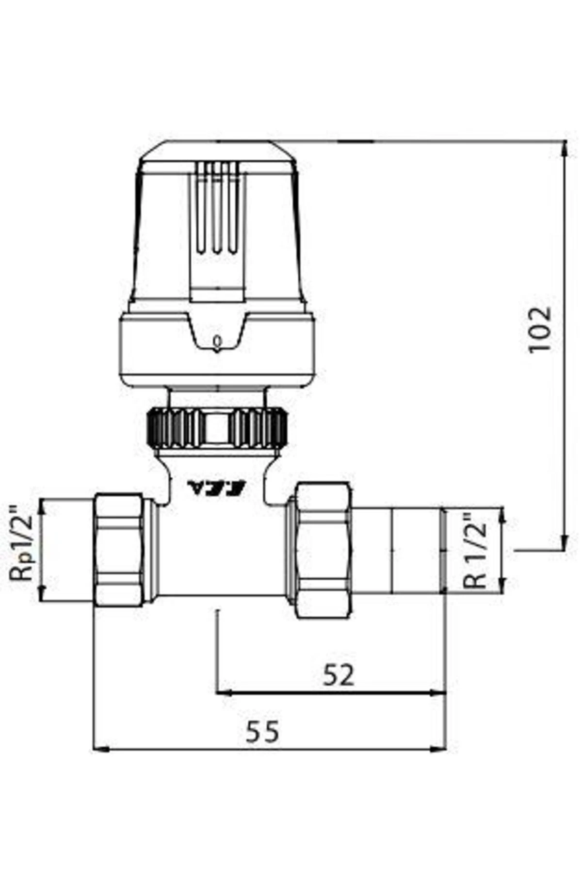 1/2 Termostatik Radyatör Valfi Düz Trv3 602120532