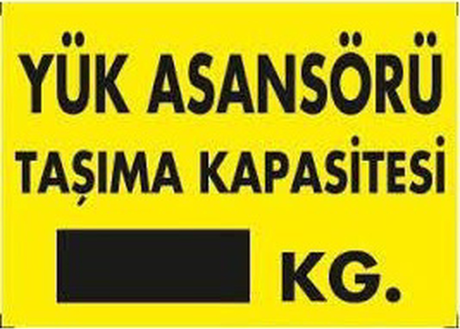 Ikaz Levhaları Yük Asansörü Taşıma Kapasitesi Levhası - 1332